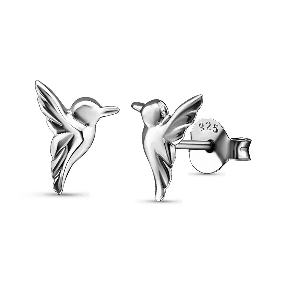 Still in Flight  – Sterling Silver Hummingbird Stud Earrings