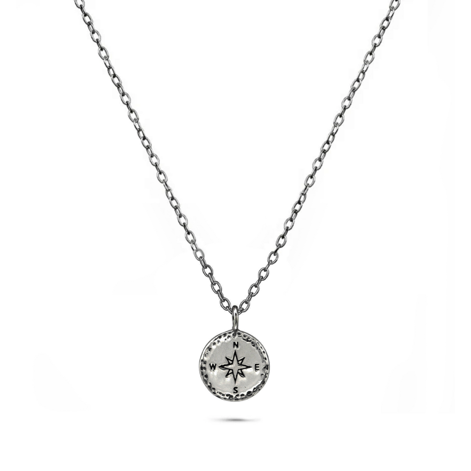 Cardinal Spirit - Sterling Silver Compass Necklace