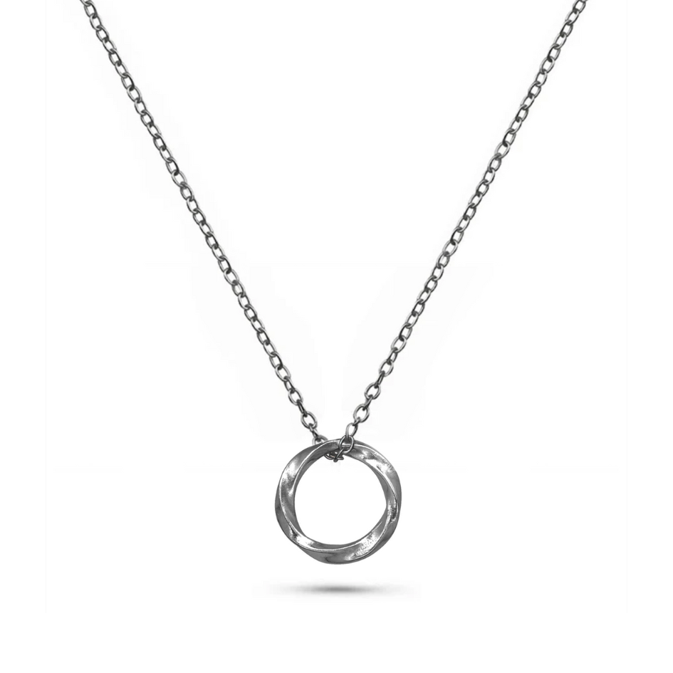 True Orbit - Sterling Silver Circle Necklace