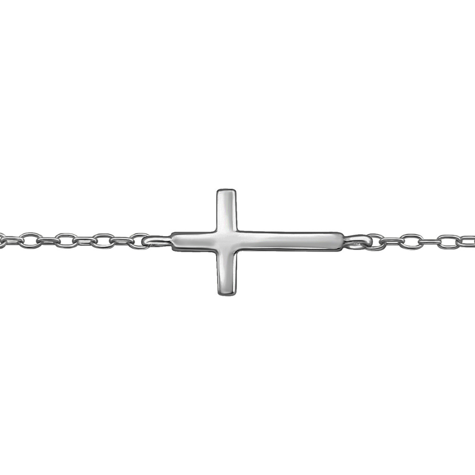 Centred Cross - Sterling Silver Crucifix Bracelet