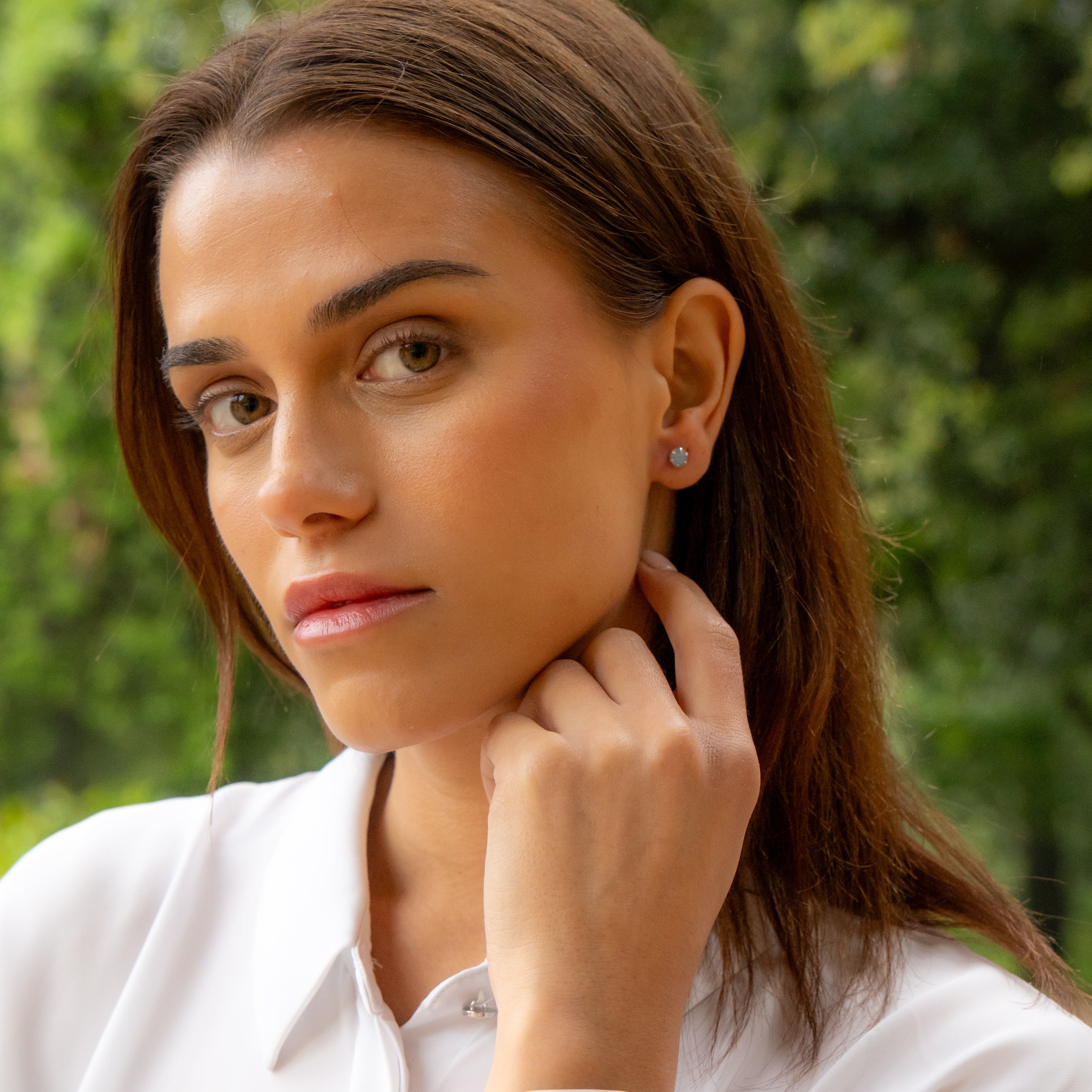 Lucid – Sterling Silver Blue Crystal Studs