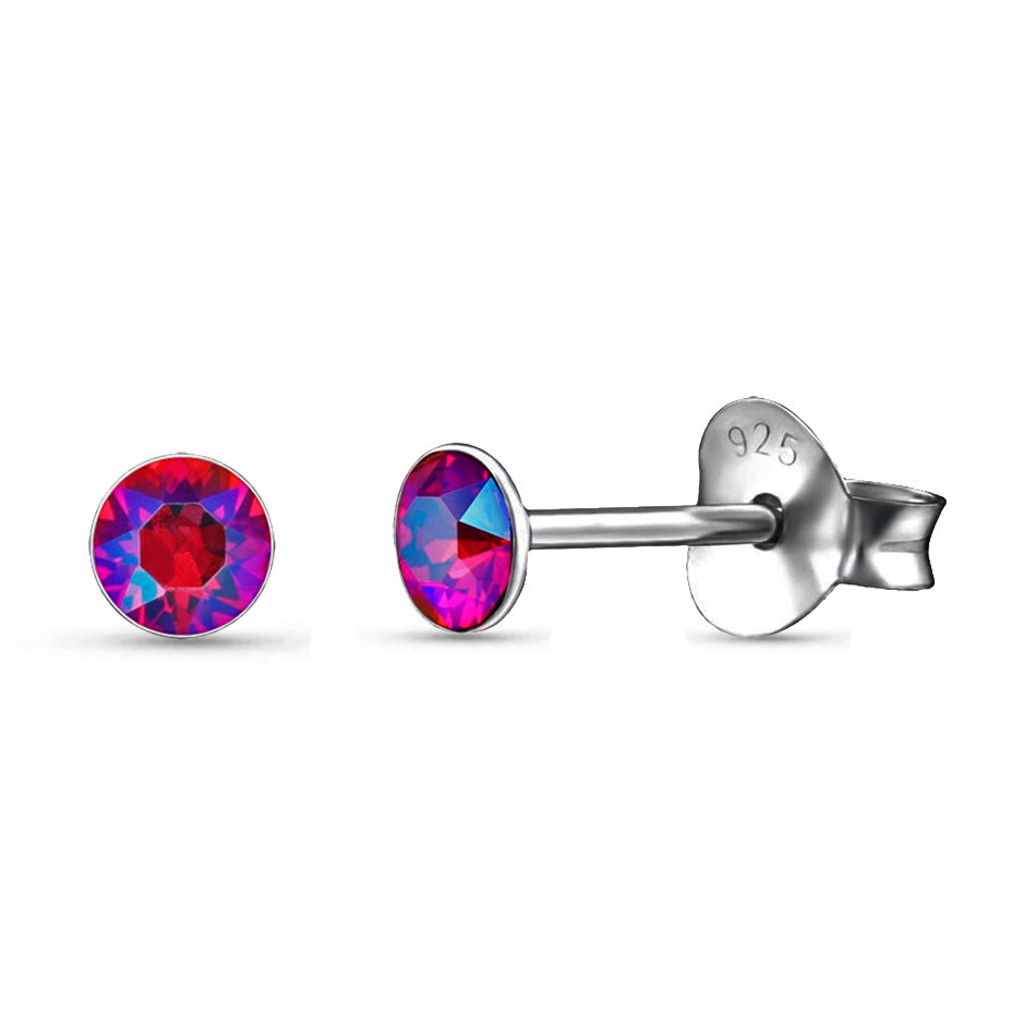 Aura – Sterling Silver Radiant Crystal Studs
