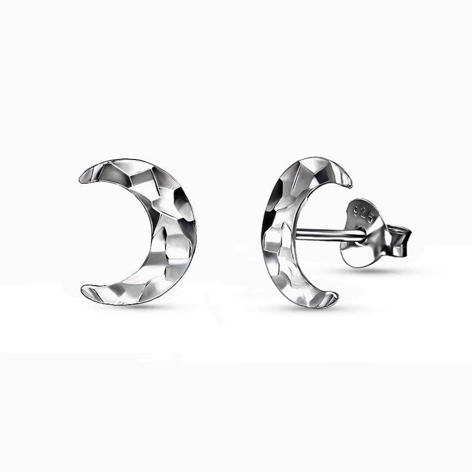 Selene – Sterling Silver Crescent Moon Studs