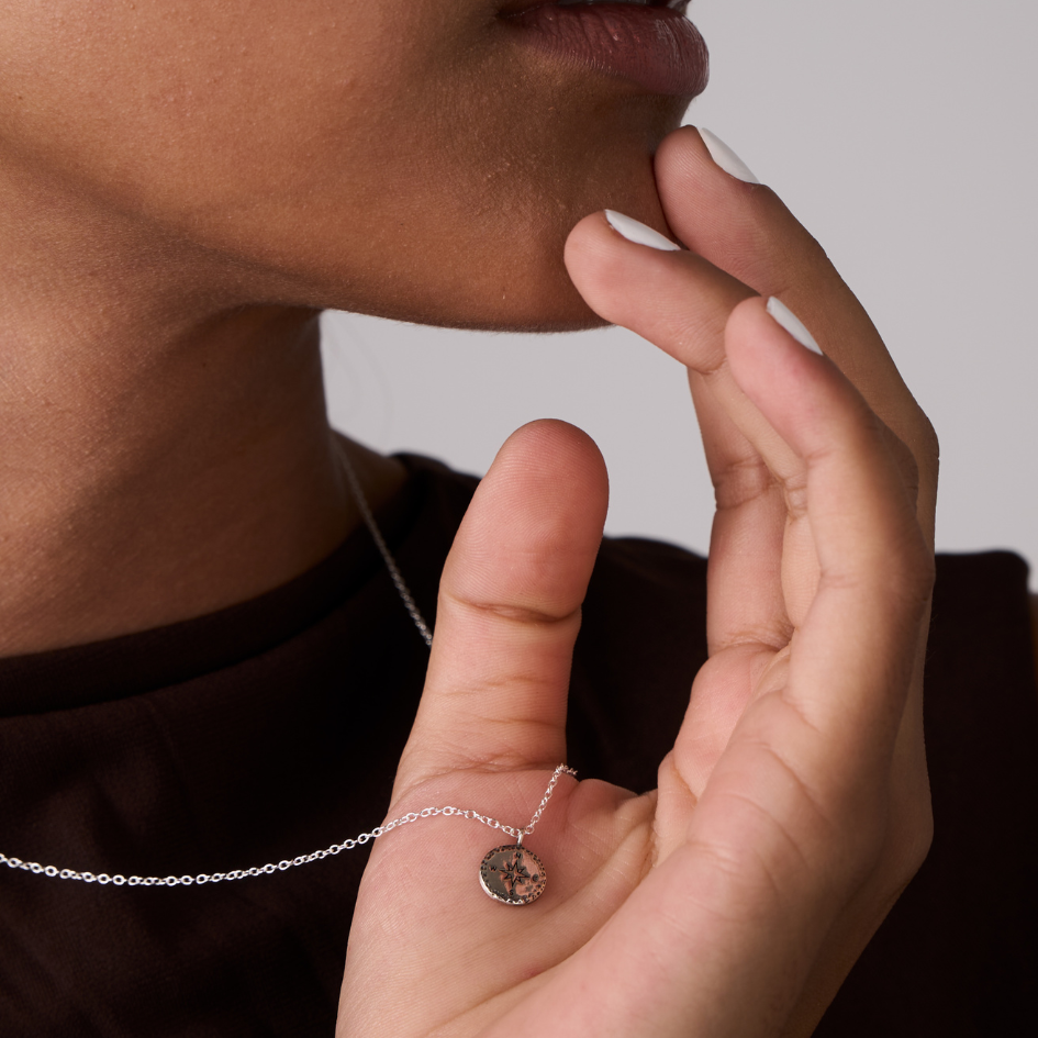 Cardinal Spirit - Sterling Silver Compass Necklace