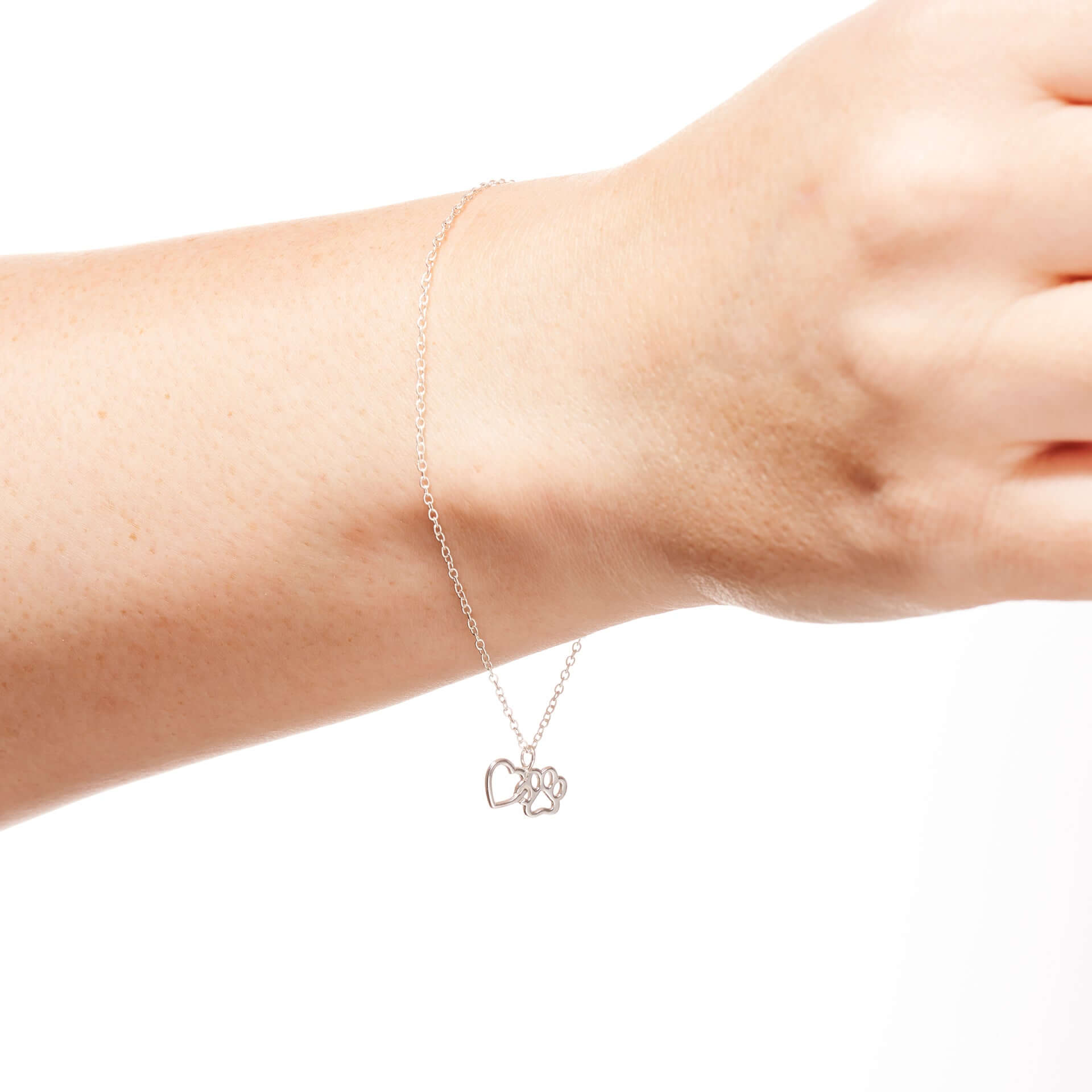 Where Love Waited - Sterlilng Silver Interlocking Paw Heart Bracelet