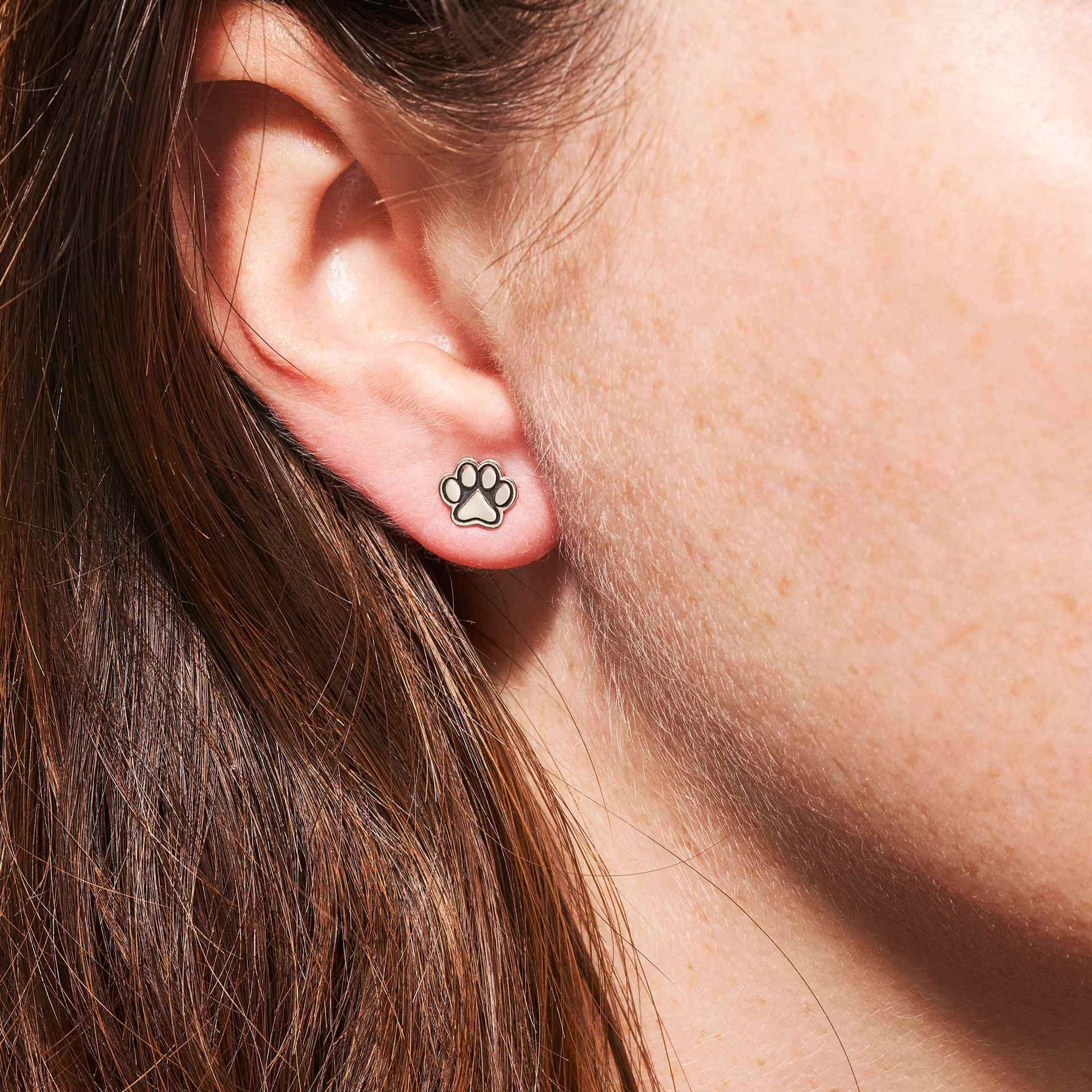Always Near – Sterling Silver Paw Studs