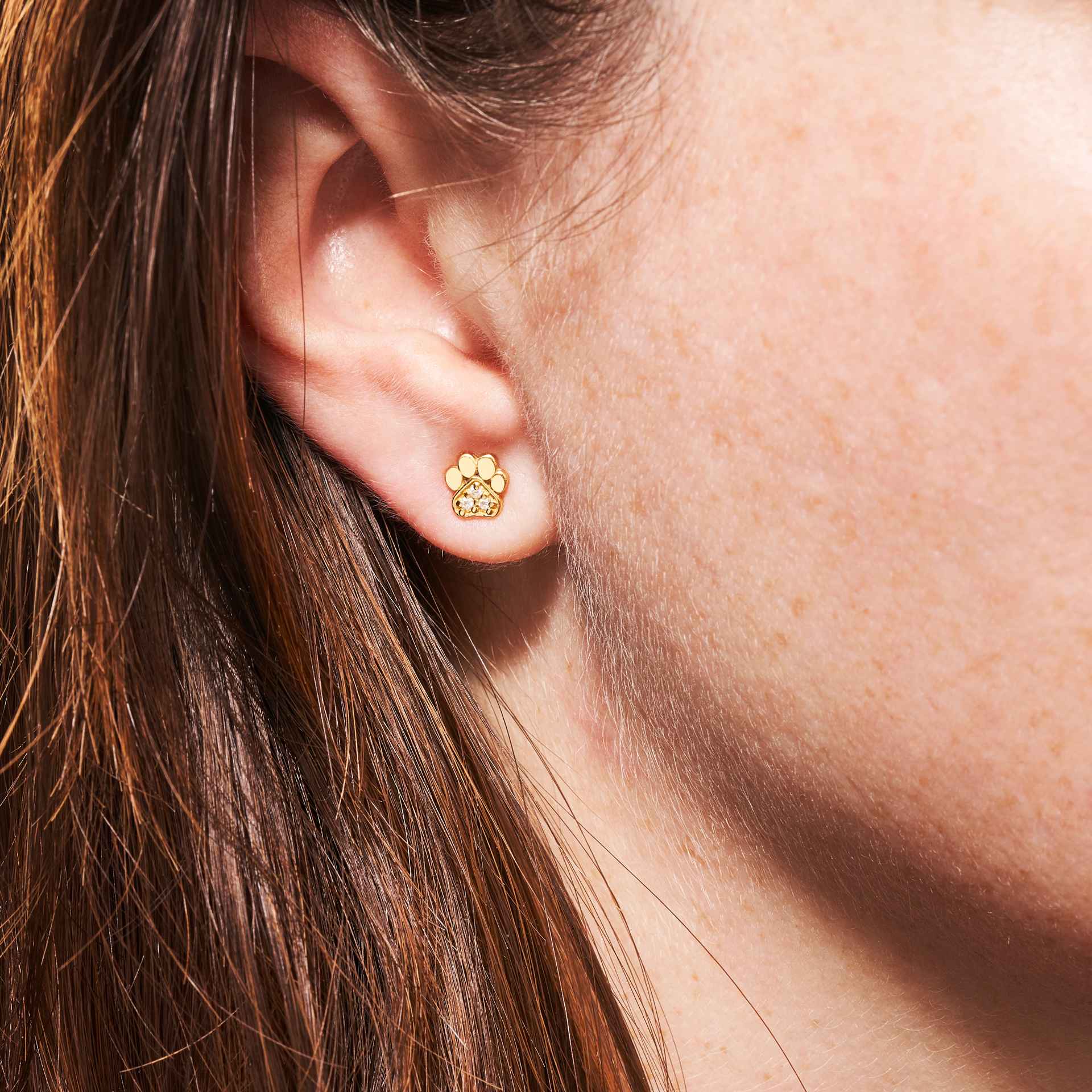 Evermine – 24k Gold Plated Sterling Silver Paw Studs