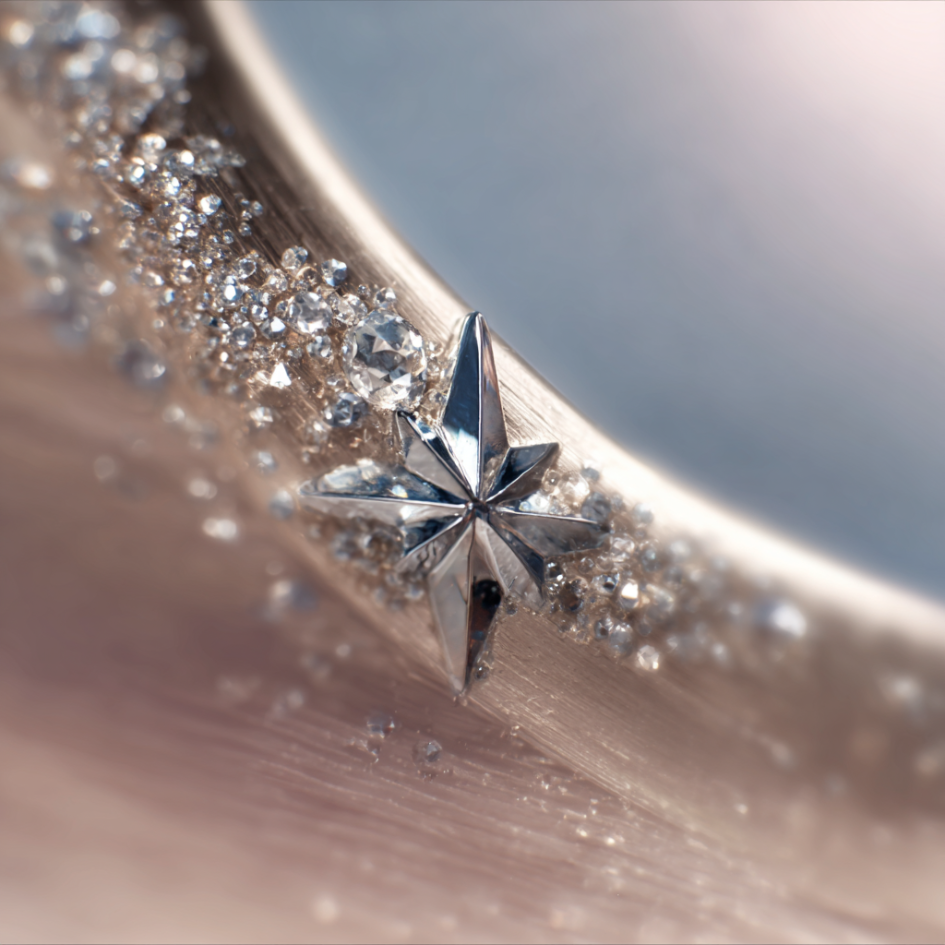 Northbound – Sterling Silver Compass Star Huggie Hoops