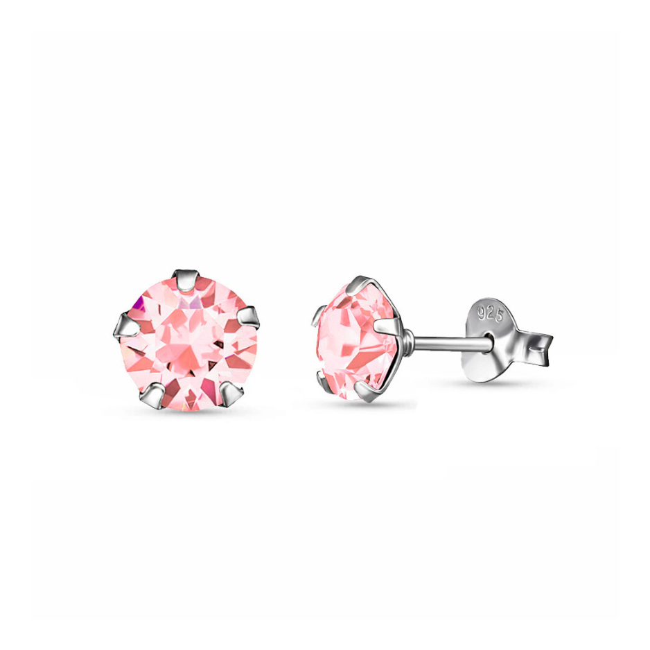 Softspoken – Sterling Silver Pink Crystal Studs
