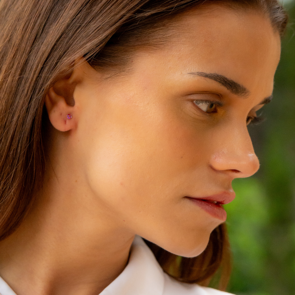Aura – Sterling Silver Radiant Crystal Studs