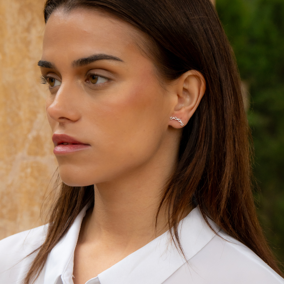 Starlit Rise – Sterling Silver Ear Climbers
