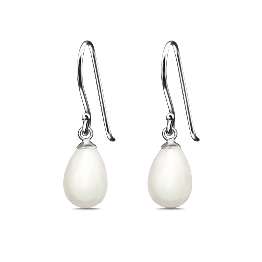 Stilldrop – Sterling Silver Pearl Drop Earrings in Silver
