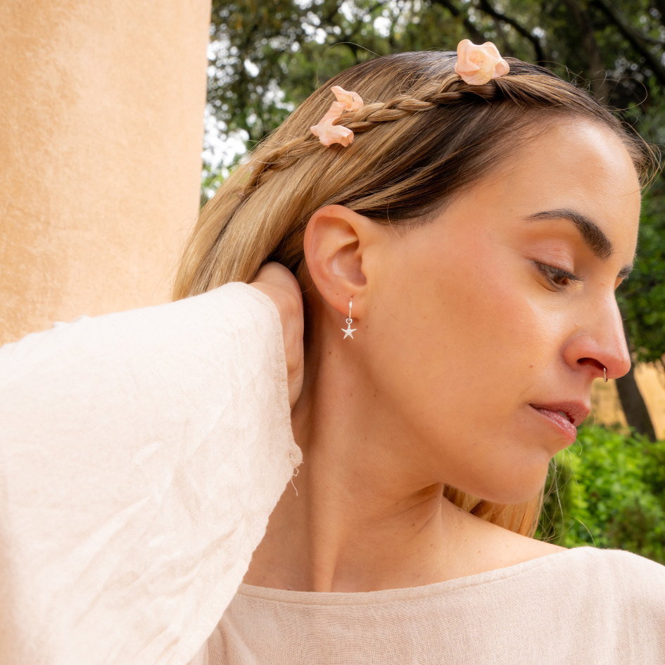 Shore – Sterling Silver Starfish Hoop Earrings