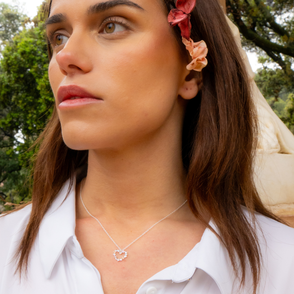 Joyful Heart Gift Set – Rainbow Gem Necklace & Silver Studs