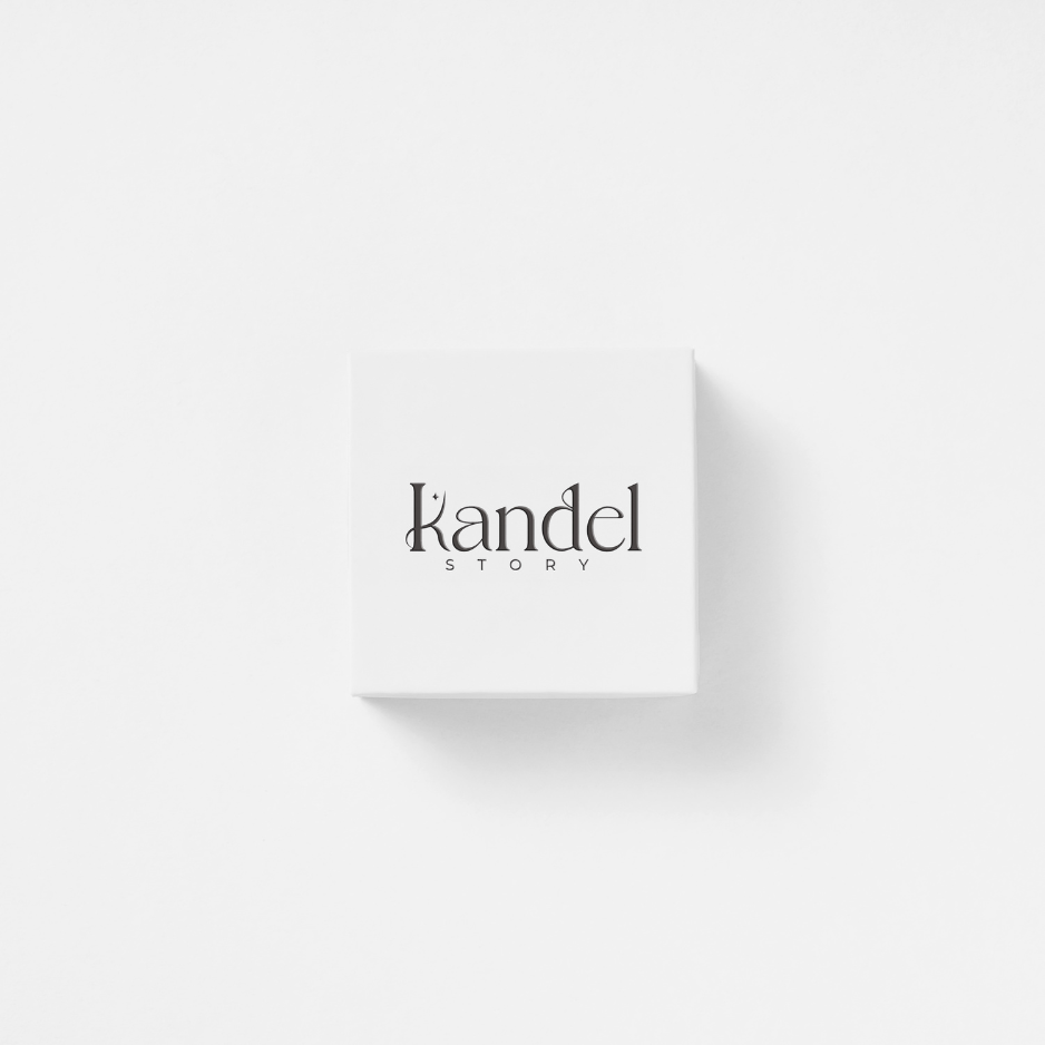 Kandel Story branded packaging for the sterling silver bunny necklace.