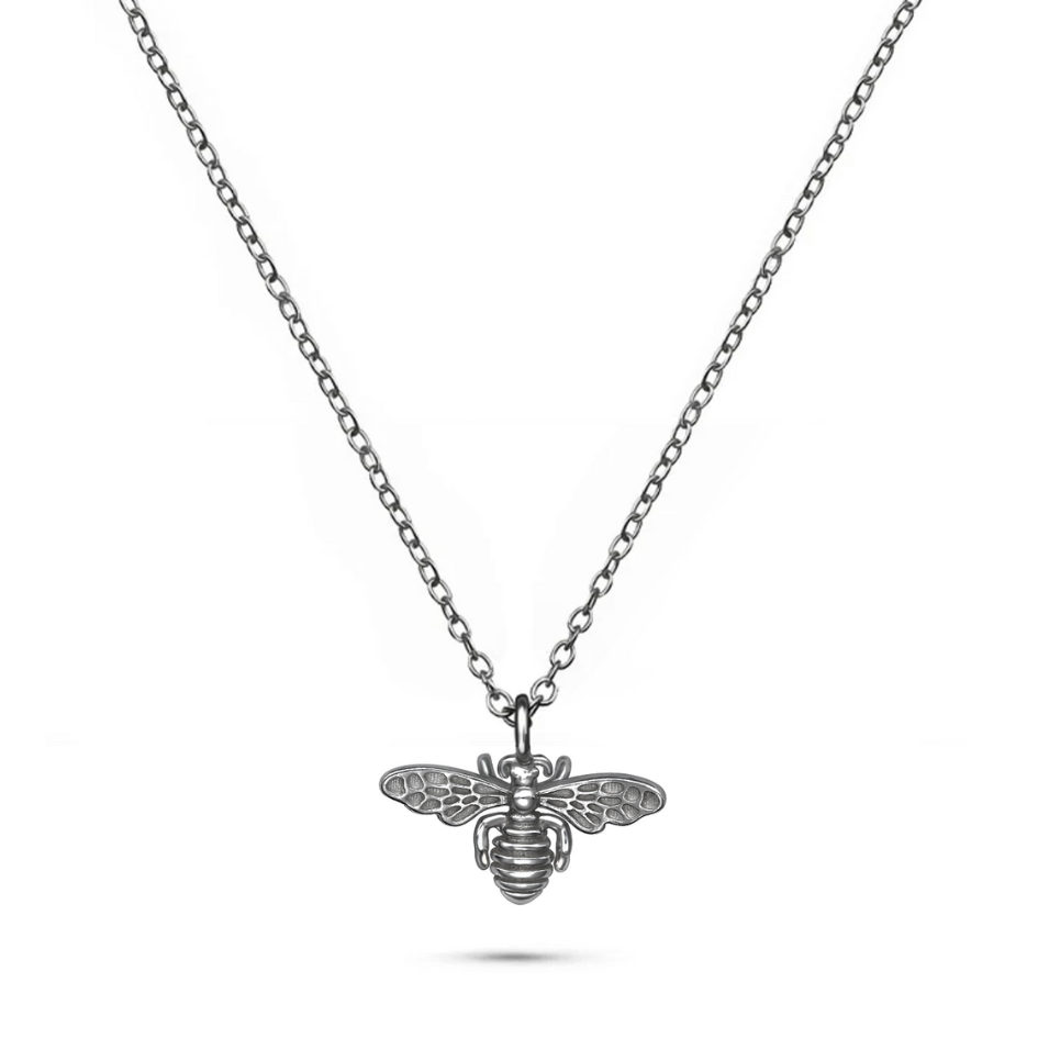 Quiet Hive - Sterling Silver Bee Necklace