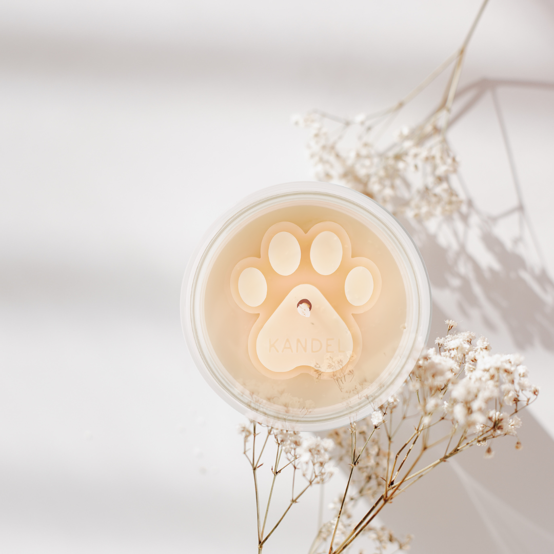 Dad's Knuckle, Dog's Paw - Custom Dog Paw Memorial Candle
