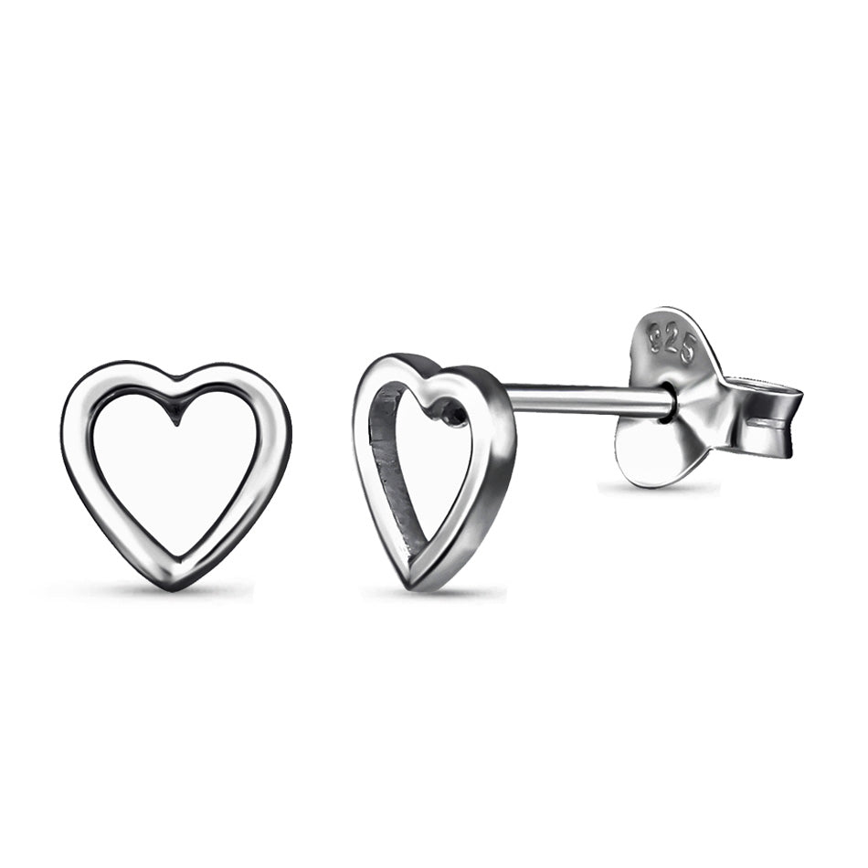 Echo – Sterling Silver Open Heart Studs