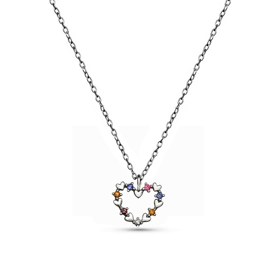 Kaleidoscope Heart – Sterling Silver Necklace