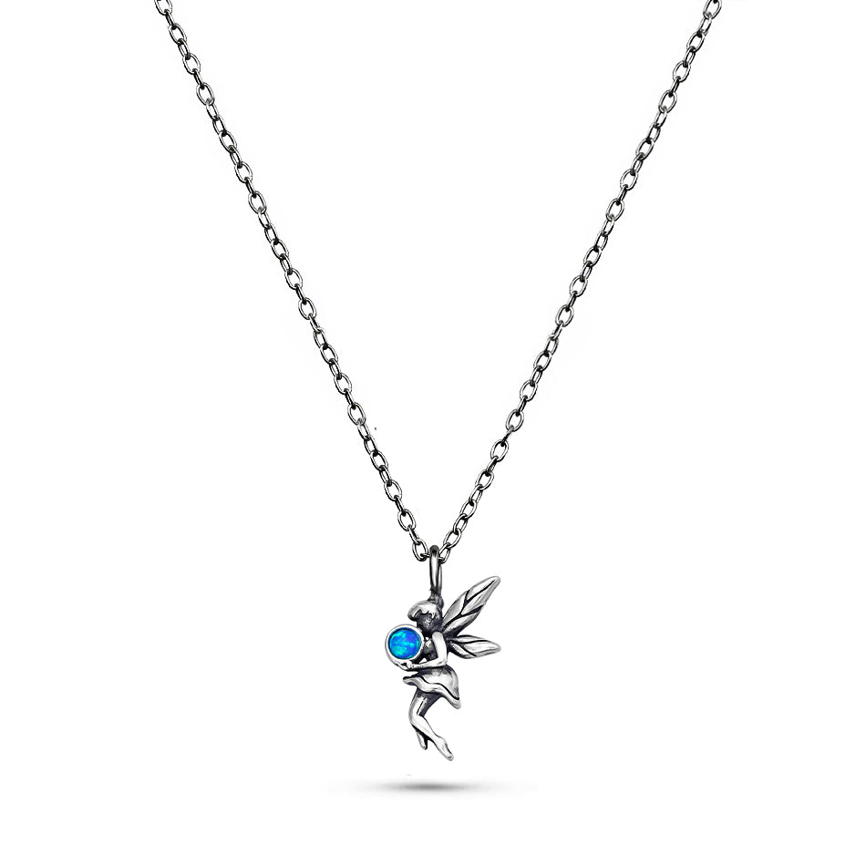 My Reminder – Sterling Silver Fairy with Blue Opal