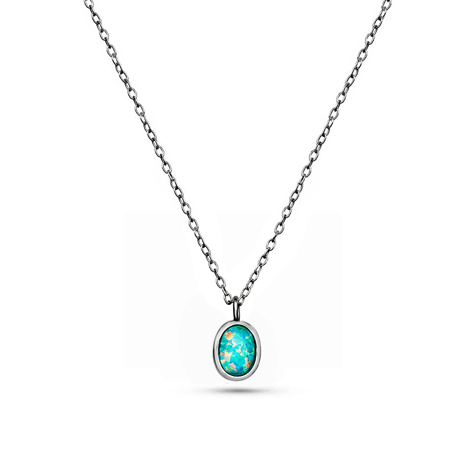 Turquoise Genuine Opal Necklace Afterlight – Genuine Opal Necklace