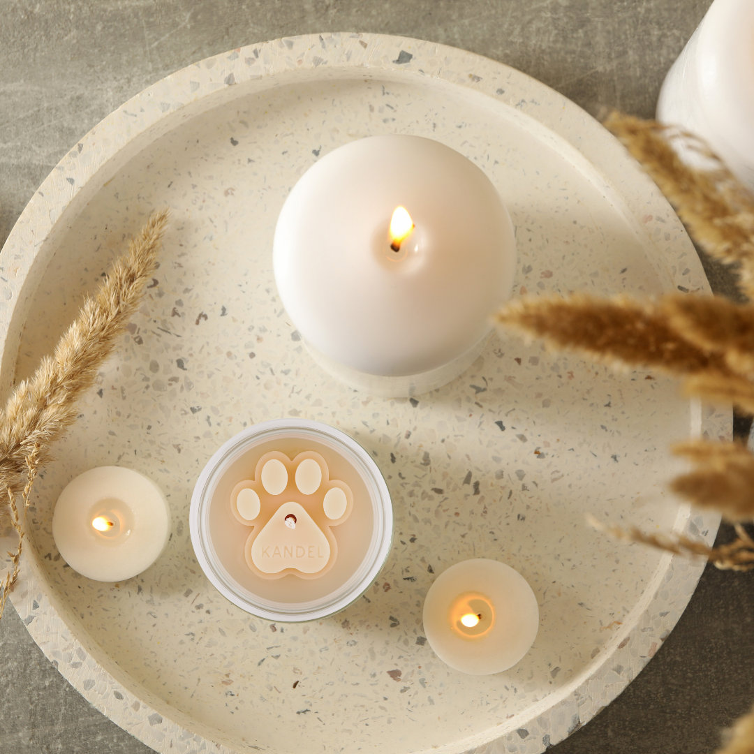 Dad's Knuckle, Dog's Paw - Custom Dog Paw Memorial Candle