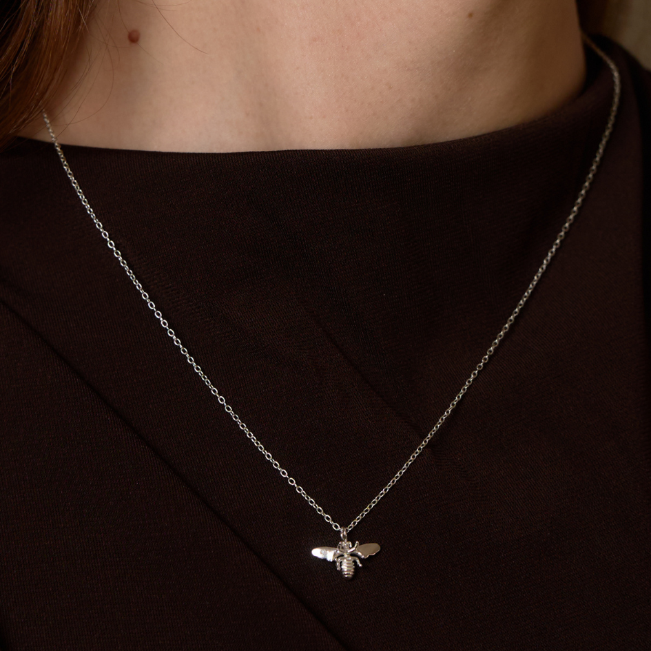 Quiet Hive - Sterling Silver Bee Necklace