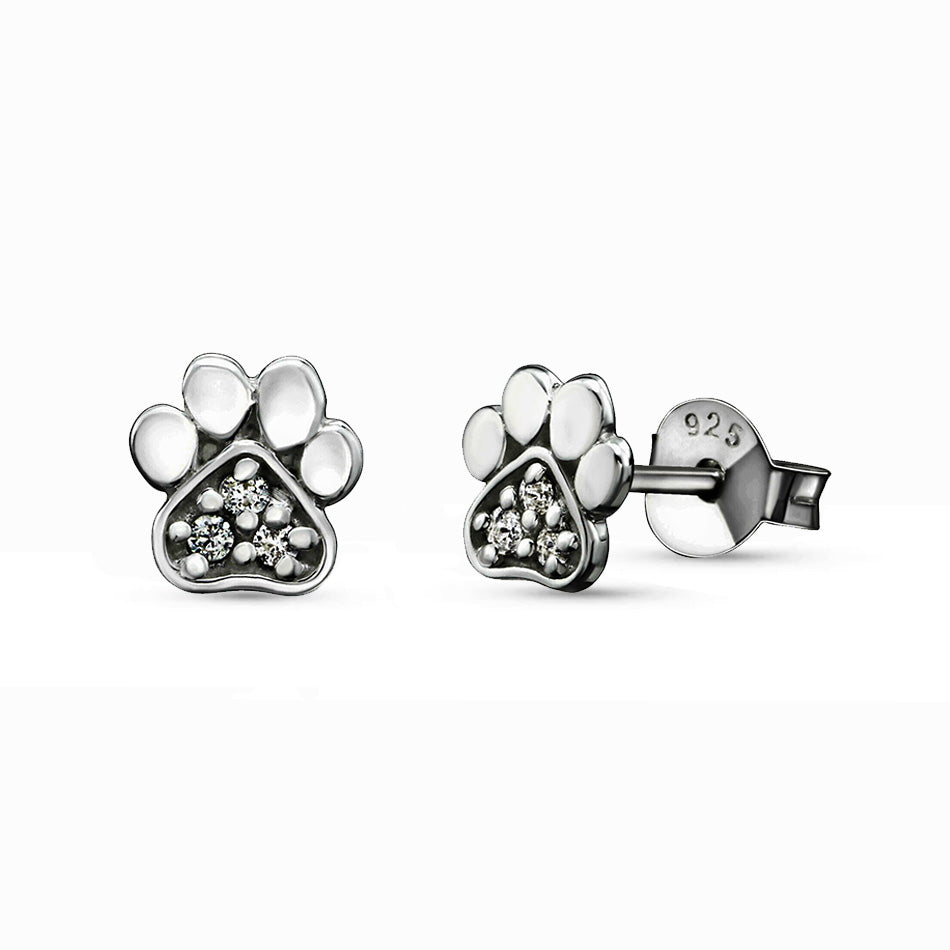 Always With Me – Sterling Silver Paw Studs