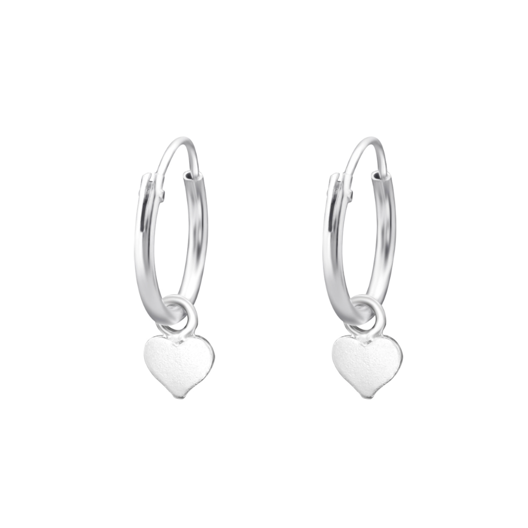 Heart Huggie Hoop Earrings 925 Sterling Silver