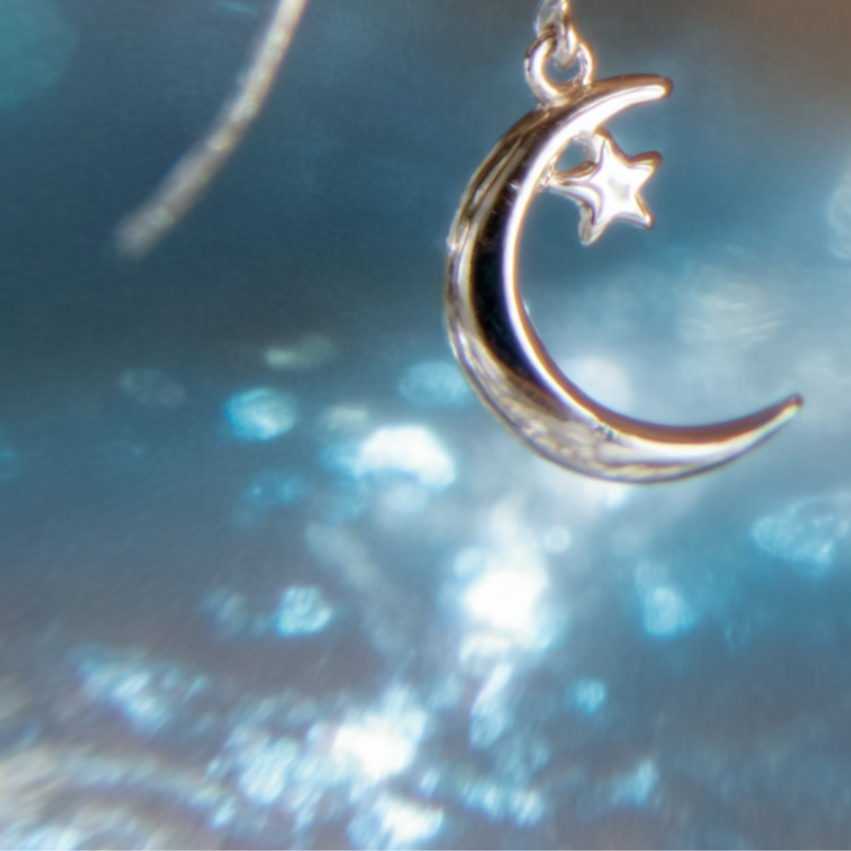 Moonstar Earrings – Moon and Star Earrings in Sterling Silver