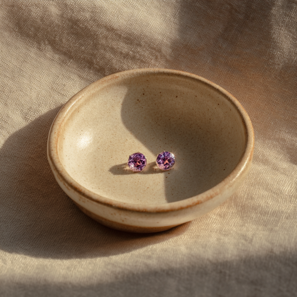 Light – Lavender Amethyst Sterling Silver Crystal Studs