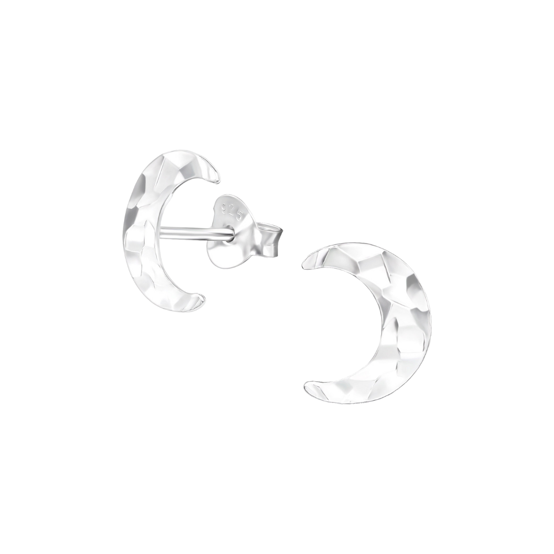 Crescent Moon Earrings Sterling Silver