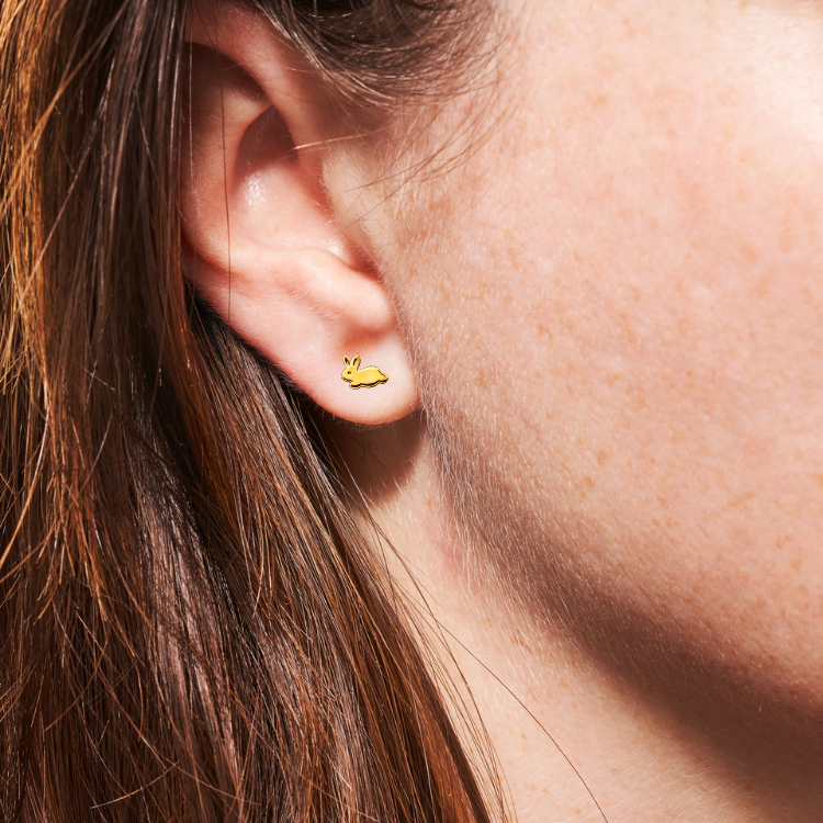 You Saw Me First – 24k Gold Plated Bunny Studs