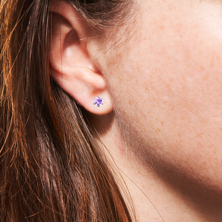 Quiet Light – Sterling Silver & Lavender Crystal Studs