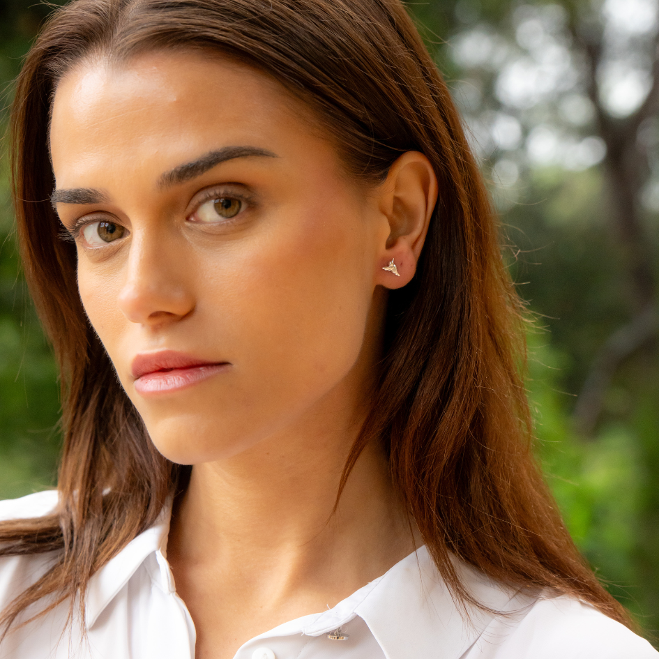 Still in Flight  – Sterling Silver Hummingbird Stud Earrings