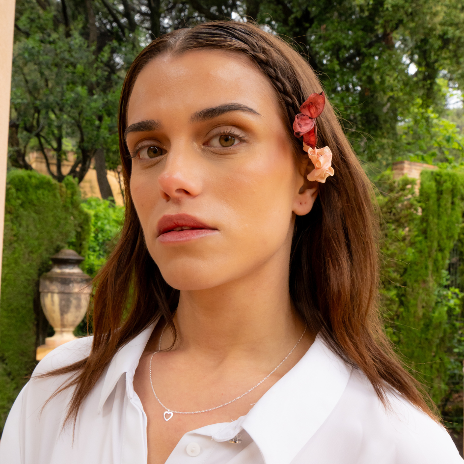 Sterling Silver Heart Set – Delicate Necklace & Tiny Hoop Earrings