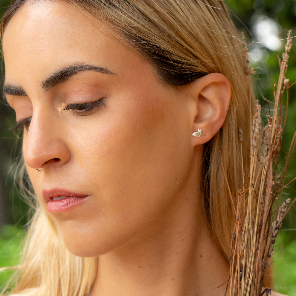 Gentle Keeper – Sterling Silver Bunny Studs